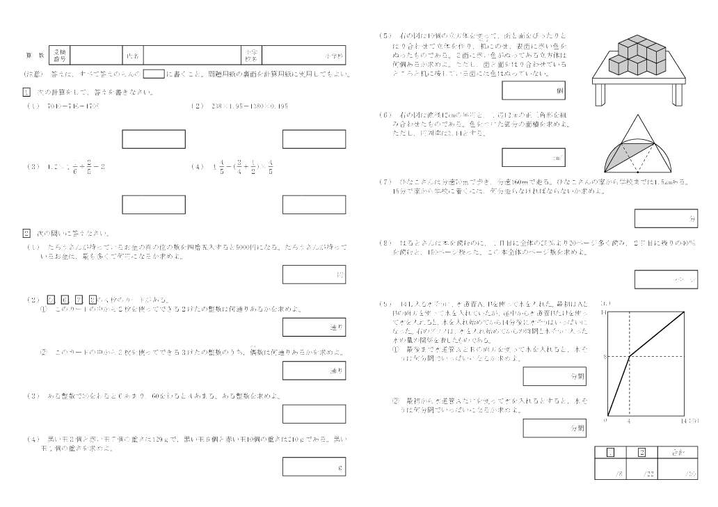 附属中入試模試 POINT1 本番さながらの試験問題